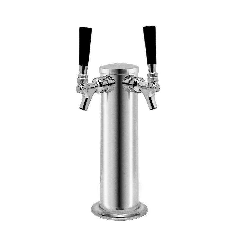 Kegerator Double Tap w/Bull Logo Pulls - Ad on to sku#17900