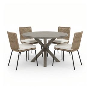 48" Rd Harbor Dining Table w/ 4 Bristol armless dining BDC2037
