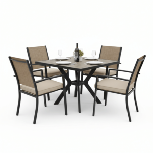 44" Sq Harbor Dining Table w/4 ( mayhew sling dining MHSDAC2236)